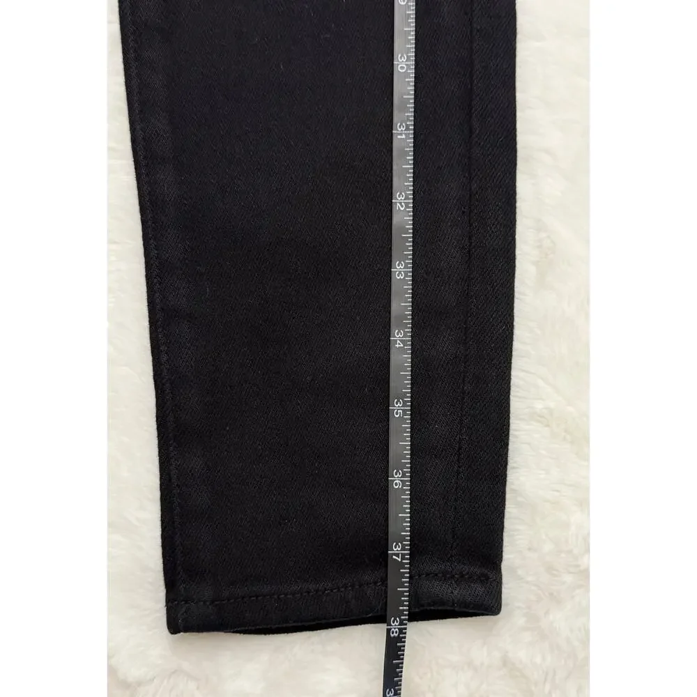 Pistola Audrey Mid Rise Skinny Jeans Dark Vinyl Black Stretch Size 27 NWT